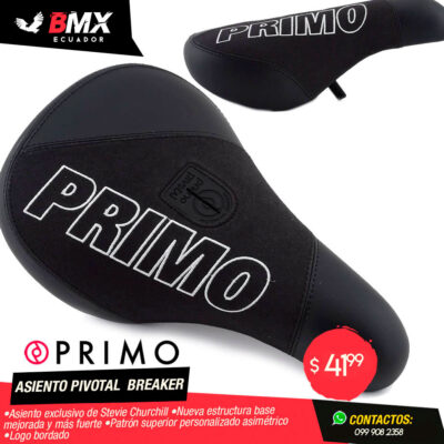 ASIENTO PRIMO PIVOTAL «BREAKER» BORDADO BLANCO