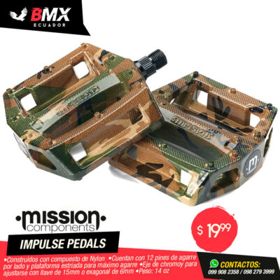 PEDALES MISSION “IMPULSE” VERDE CAMU
