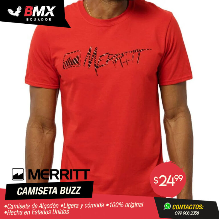 CAMISETA MERRITT «BUZZ» ROJA – BMX ECUADOR